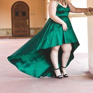 Green High/Low Homecoming/Prom Dress